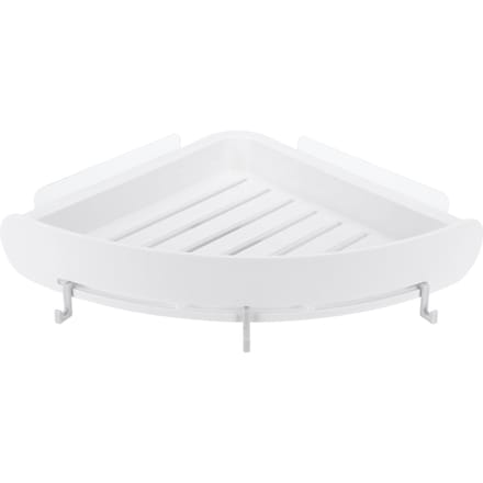 Badkamer Plank Organizer Geen Boren Hoekplank Shampoo Houder Opbergrek met Haak(Wit ) wit