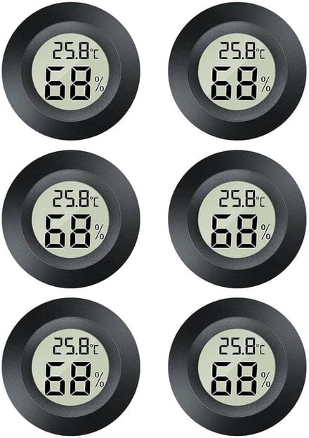 6x Mini Digitale LCD Temperatuur & Vochtigheidsmeter - Hygrometer + Thermometer voor Binnen & Buiten