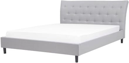 SAVERNE - Tweepersoonsbed - Lichtgrijs - 160 x 200 cm - Polyester