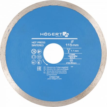 Diamantschijf - superslank 115 x 1,1 x 22,3 mm