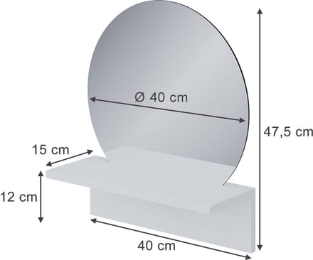 Vicco Elyra Badkamerspiegel – 40 x 47.5 cm met plank Wit