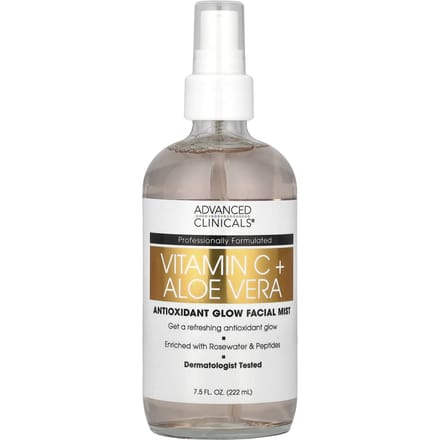 Advanced Clinicals, Vitamine C + Acide Férulique, Brume Éclat Antioxydante pour le Visage, 8 fl oz (237ml) gray
