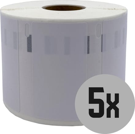 DULA Dymo Compatible labels - Wit - 11354 - S0722540 - Grote multifunctionele etiketten - 5 rollen - 57 x 32 mm - 1000 labels per rol