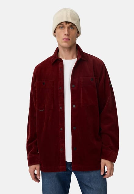Overshirt Camel Active Donkerblauw katoen corduroy
