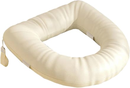 Toiletbril Kussen - Verhoogd Zitcomfort - Extra Ondersteuning - Waterdicht Elastisch - Universele Pasvorm - Wit