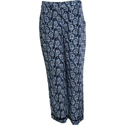 Prada, blauwe bloemenprint zijde casual pantalon