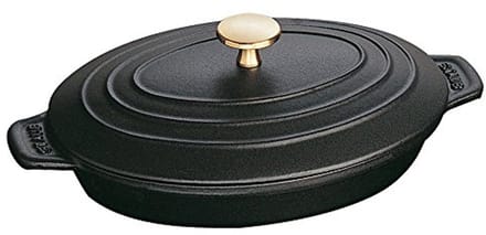 Ovale Gietijzeren Warmteplaat - Zwart, 1 l, 230 mm