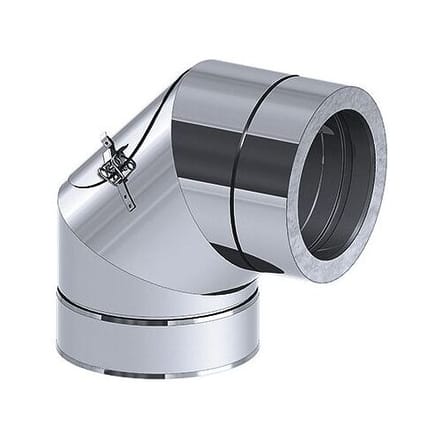 iSi Bocht - 90° - met inspectieluik - in RVS - Ø 350mm zilver