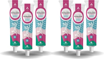 BEN&ANNA - Toothpaste Smile with Fluoride Wildberry - 75ml - 6 Pak - Voordeelverpakking