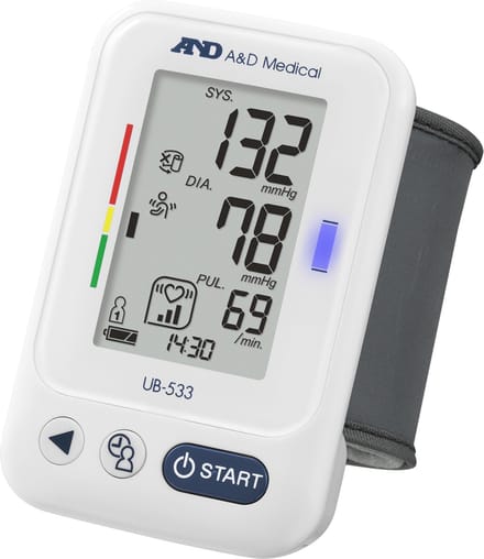 A&D UB-533 - Bloeddrukmeter pols - 2 x 60 geheugenplaatsen - met opbergcase