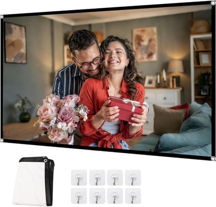 Draagbaar Projectiescherm - Filmscherm Opvouwbaar - Thuisbioscoop Creëren - Kreukvrij Polyester - 100 inch 16:9 - Wit
