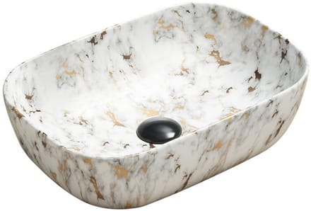 Mexen Rita opbouw waskom 45 x 32 cm, wit steen - 21084595