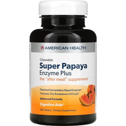 Super Papaya Enzyme Plus, Kauwbaar, 180 Tabletten