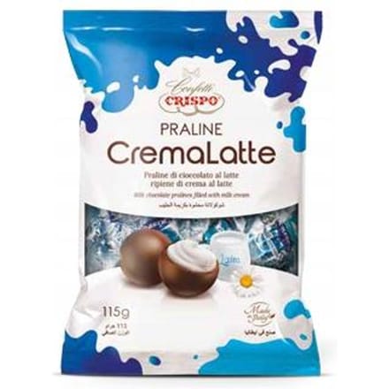 Romige melkpralinechocolades Praline CremaLatte 115g Italiaanse Crispo
