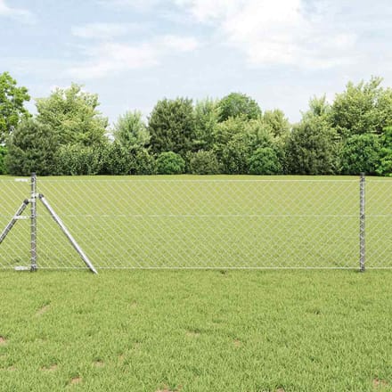vidaXL - gaashek - met - grondbevestiging - 10 - x - 0,4 - m - Gegalvaniseerd - staal