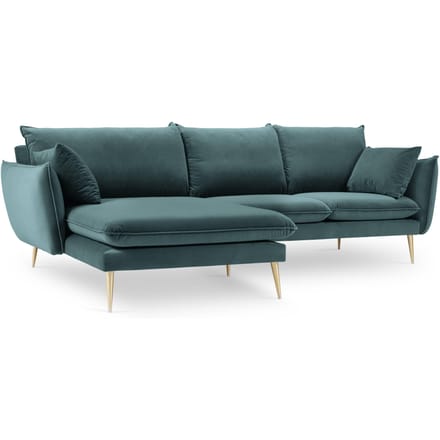 3.5-zitshoekbank Elio links velvet | Milo Casa