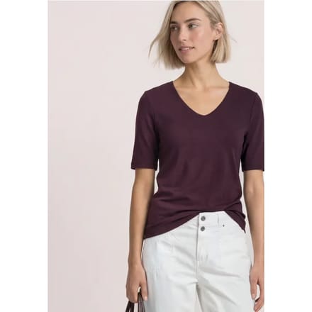 Basic Shirt met ondoorzichtige voorkant