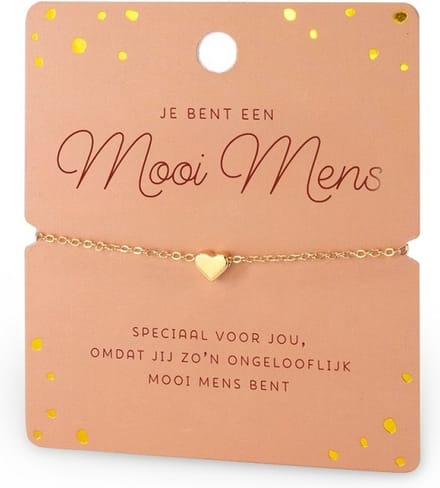 Armband - Mooi mens - Hartje