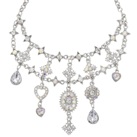 Behave – Statement Ketting – Zilverkleurig Transparant – Luxe Kristallen – Glamour Look