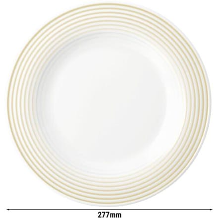 (6 stuks) SELTMANN WEIDEN Bord - plat - Ø 280mm - Zandbeige Wit / Geel