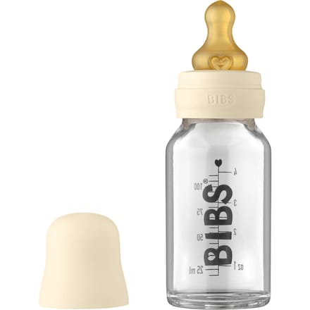 BIBS Baby Glazen Fles Complete Set Latex Ivory 110 ml