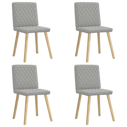 vidaXL Eetkamerstoelen 4 st stof wolk grijs