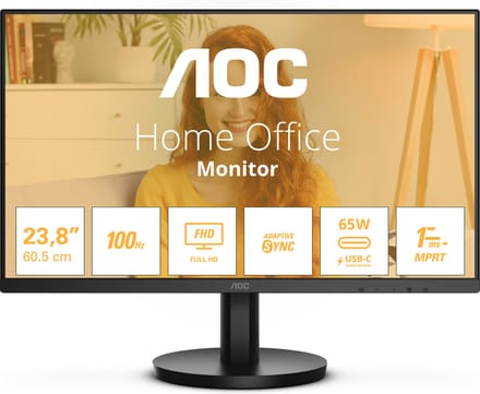 AOC 24B3CA2 - Full HD IPS Monitor - USB-C 65w - USB-hub - Speakers - 24 inch