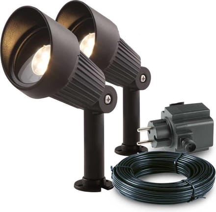 2x LED grond spot - 12V - 3 watt - complete set