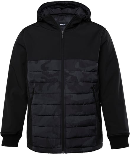 Men Plus - Heren - Gewatteerde jas capuchon ritszakken - Navy blauw - Maat L