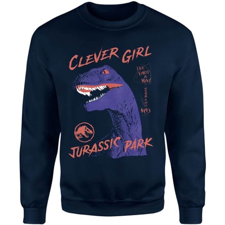 Jurassic Park Life Finds A Way Raptor Sweatshirt - Blauw - M