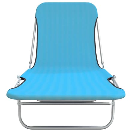 vidaXL - Ligbedden - inklapbaar - 2 - st - staal - en - stof - blauw