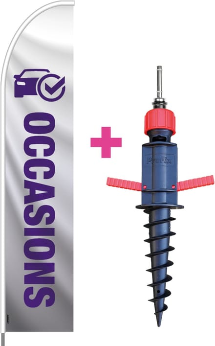 Beachflag - Occasions - Vlag + Grondboor + Rotator + Hengelsysteem + Draagtas - Actievlag.nl