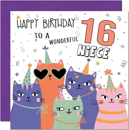 Verjaardagskaart voor 11-jarig Nichtje met Kat