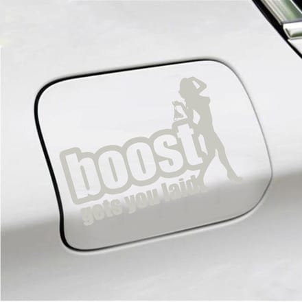 Bumpersticker - Boost Get You Laid - 13 X 18 - Zilver