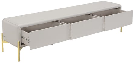 Vente-unique Tv-meubel met 3 lades van MDF - Beige en goud - LYBAKA