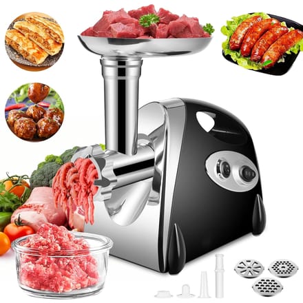 OWJHE 2800W Elektrische Vleesmolen Roestvrij Staal Multifunctionele Groente Worst Processor Slicer Chopper Mincer Baby Voedselprocessor black