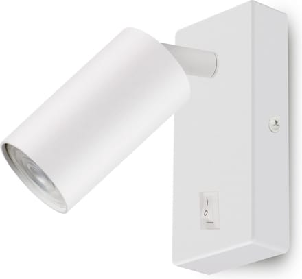 Maclean wandlamp - spot - rond - GU10 - met schakelaar - 55x100mm - kleur wit - MCE369 W