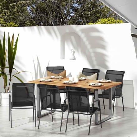 vidaXL - Tuinstoelen - 6 - st - staal - en - textileen - zwart