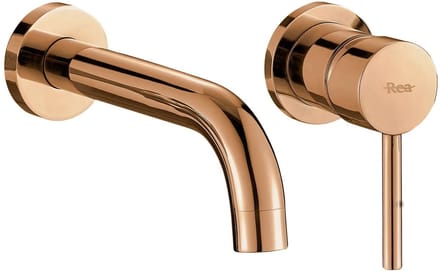 Rea - Lungo - Inbouw Wastafelkraan - Koper + Box - 11X22,5X11Cm