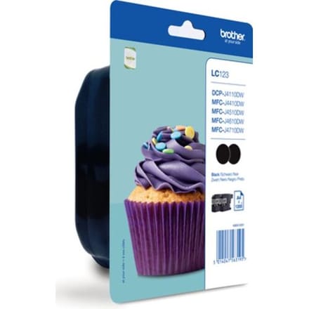 Brother LC123BK Twin Pack - Black Ink - Inktpatroon Zwart