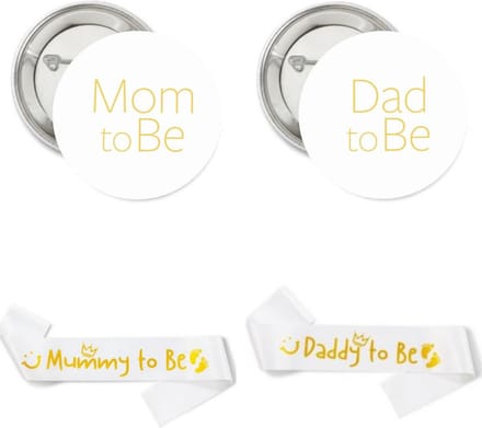 Sweet-One Babyshower set Daddy To Be & Mummy To Be - 4-delig