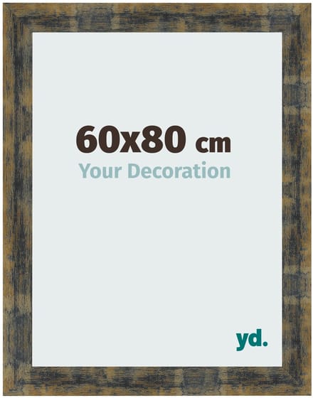 Your Decoration - Fotolijst 60x80 cm - MDF - Blauw Goud Gemeleerd - Pisa