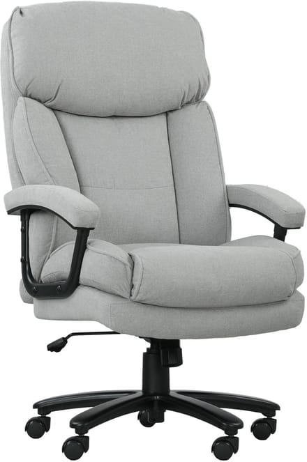 HOMCOM Robuuste Bureaustoel Polyester 68,5L x 79B x 117-125cm Lichtgrijs
