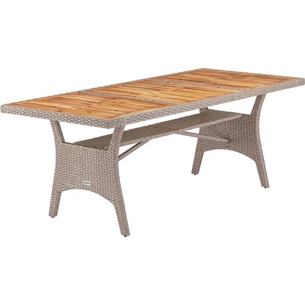 Casaria Polyrattan Tafel - FSC® gecertificeerd Acaciahout – Beige