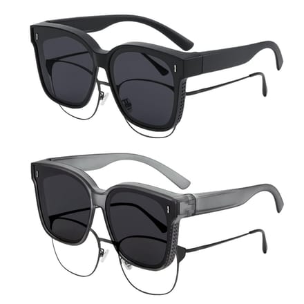 Polarized Zonnebrillen voor Vrouwen - Fit Over Bril, UV Bescherming, 2 Stuks