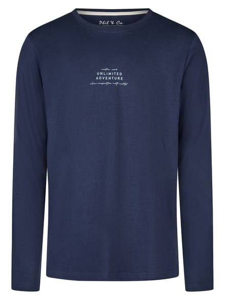 Phil & Co Heren Pyjama Set Lang Donkerblauw/Lichtblauw Gestreept - Maat XXL