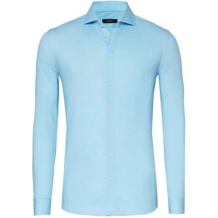 Desoto Luxury Overhemd Uni Color Minimal Texture Aqua / male