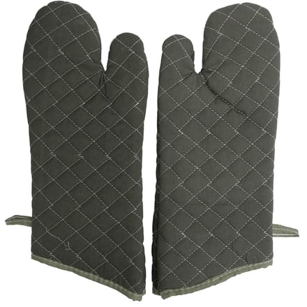 Bakwanten Groen Katoen Dik Hittebestendige Handschoenen voor Elektrische Oven Keukenaccessoire black