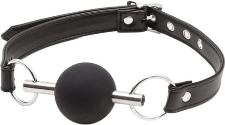 Smart Moves - Luxueuze Ball Gag - Zwart/Zilver