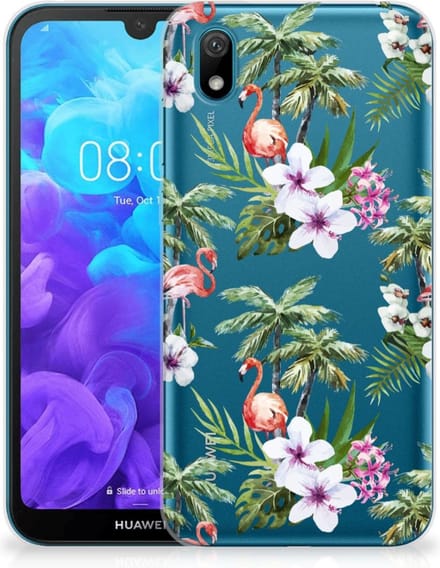 Huawei Y5 (2019) TPU Hoesje Flamingo Palms